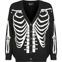 Hell Bunny Gilets & Ponchos Rockabilly de - Skeleton - Gilet - XS - 4XL - pour Femme - noir/blanc - Taille S