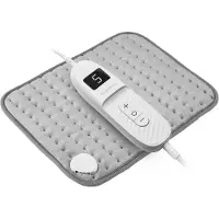 Bloomfold Coussin chauffant électrique - 40 x 30 cm - 9 réglages - Arrêt automatique - Coussin chauffant - Gris