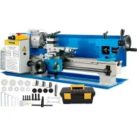 Vevor Mini Tour à Métaux de Fraisage à Table de Précision 550 W à Vitesse Variable 0 - 2250 tr/min Engrenages en Nylon pour Traitement de Pièces de Précision