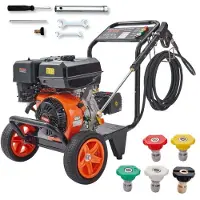 Vevor Nettoyeur haute pression à gaz 4400 PSI laveuse pression à gaz 4,0 GPM pompe en cuivre pistolet pulvérisateur rallonge 5 buses connexion rapide pour nettoyage voitures