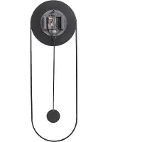 Beliani Horloge murale métal acier noir 20 x 62 cm moderne minimaliste décorative pendule design sans chiffres décoration salon