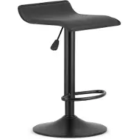 Leobert Tabouret De Bar - - Fort - Simili Cuir Noir/Base Noire - Lot De 2