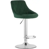 Leobert Valora KAST Tabouret Vert Chrome x2 - 2 tabourets verts avec base en métal brillant
