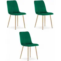 Leobert Chaise LAVA - velours vert foncé / pieds en bois x 3