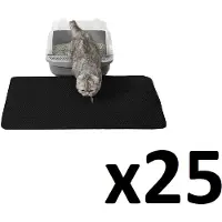 Leobert Tapis de litière pour chat Valora 60 x 45 cm Noir x 25 | Lot de 25 tapis de litière pour chat pour un nettoyage efficace de la zone de votre animal.