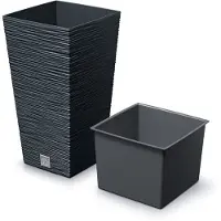 Prosperplast 11l Furu Collection 26.5x26.5x50 Cm Flowerpot Gris