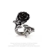 Alchemy Gothic Bague Gothic de - Bague Wild Black Rose - pour Femme - couleur argent - Taille XXS-XS