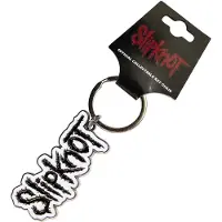 Slipknot Black Logo White Border Schlüsselanhänger, Noir, Blanc