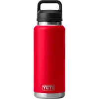Yeti Rambler Bottle 36oz Chug Cap, Rescue Red, bouteille thermos avec bouchon-goulot, 1L