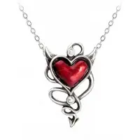 Alchemy Gothic Collier Gothic de - Devil Heart - pour Femme - couleur argent - Taille Standard
