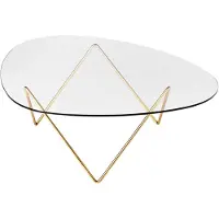 Gubi Pedrera Table Basse Brass Semi Matt | Transparent Glass