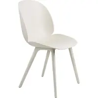 Gubi Beetle Dining Chair Non Rembourrée Plastic Base (Outdoor) | Alabaster White