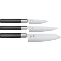 Kai Set 3 Couteaux Wasabi Black Précision Japonaise, Lames Acier Inoxydable, Polyvalence Culinaire - France