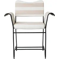 Gubi Tropique Dining Fauteuil Classic Black | Leslie Stripe 040 | Without Fringes