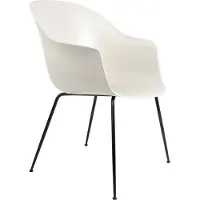 Gubi Bat Dining Chair Non-Upholstéré Conic Base | Black Matt | Alabaster White