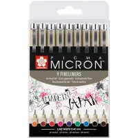 Sakura Pigma Micron Fineliner Color lot de 9