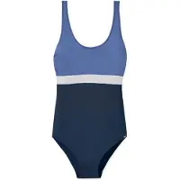 Schiesser Maillot de bain ' Ocean Swim ' bleu / bleu foncé / blanc