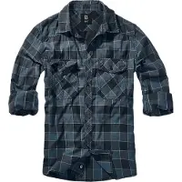 Brandit Chemise manches longues de - Chemise À Carreaux - S - XXL - pour Homme - bleu/gris/noir - Taille L