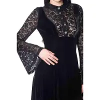 Banned Robe courte Rockabilly de - Velours & Dentelle - XS - 4XL - pour Femme - noir - Taille 3XL