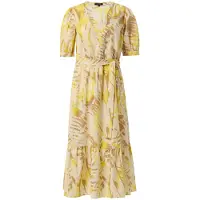 Comma Robe beige / marron / jaune / blanc