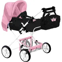 Amuuso Koets Combi 2 avec sacoche, modèle Krone - bleu/rose