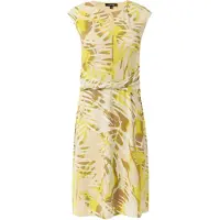 Comma Robe fourreau beige / bleu clair / jaune / safran