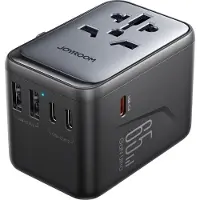 JOYROOM Travel Adapter Jr-Tcw02 65W Universal Eu / Us / Jp / Au / Uk / Cn - Black