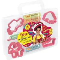 Jovi Modelling Case Clay Set Of 10 Bars Of + 6 Cutters + 3 Modelling Tools + 1 Roller Pin 15gr Doré