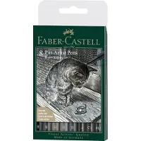 Faber-Castell PITT Artist Lot de 8 Grey &amp; Black