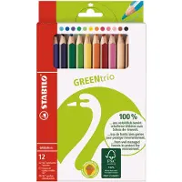 Stabilo Crayons de couleur - GreenTrio Épais - 12 pces - Multico - - UneTaille - Set de Coloriage