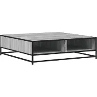 DKD Home Decor Table basse Gris Sonoma 100x100x30 cm bois composite et métal