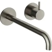 Hotbath Cobber Partie apparente - pour robinet de lavabo - bec 25cm - Nickel brossé CB105EXT25GN