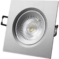 EDM Downlight Led Carré Chrome 5w éclairage Led Encastré Carré, Lumière Froide 6400k, Cadre Chrome. -