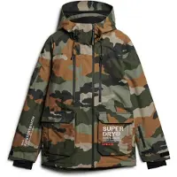 Superdry pour homme. MS110178A Veste Ultimate Rescue verte (XL), Casuel, Sport, Camouflage, Neige, Polister recyclé, Durable
