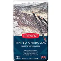Derwent Boîte Métallique Crayon Fusain Couleur 12 Unités