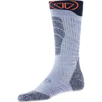 Sidas - Chaussettes de ski en laine de mérinos - Sock Ski Merino Blanc/Bleu en Laine - Taille 35-38 - Gris