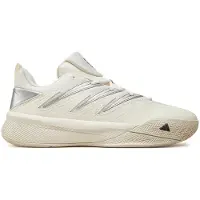 Adidas Chaussures de basketball certifiées 3 basses Homme et Femme Chalk White/Core Black/Silver Metallic