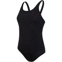 Speedo Boomstar Allover Muscleback Swimsuit Noir UK 32 Femme