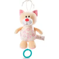 Nici Music Box Cat On Header Card Teddy 18 Cm Rose Enfants