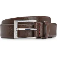 HUGO Ceinture en cuir grainé avec logo en métal argenté