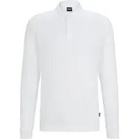 BOSS Polo à manches longues en coton interlock avec logo