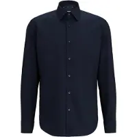 BOSS Chemise Regular Fit à rayures en popeline de coton stretch facile à repasser