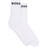 BOSS Lot de deux paires de chaussettes mi-mollet en tissu stretch