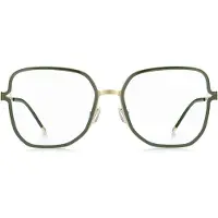 BOSS Monture optique verte avec branches à découpe et chaînette logotée