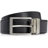 BOSS Ceinture réversible en cuir italien grainé avec passant à logo