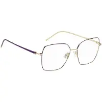 BOSS Monture optique en acier doré avec finitions violettes