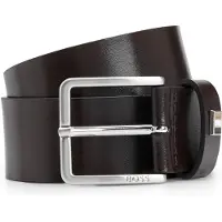 BOSS Ceinture en cuir italien avec passant à rayures emblématiques