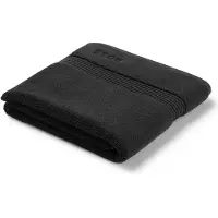 BOSS Tapis de bain en coton noir à logo brodé