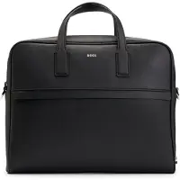 BOSS Porte-documents 'Zair' gris argenté / noir
