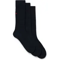 HUGO Lot de trois paires de chaussettes de longueur régulière avec logos